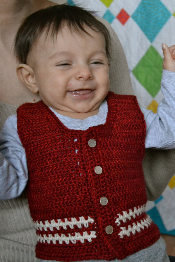 Mendeleev Vest crochet pattern Sweet Paprika Designs