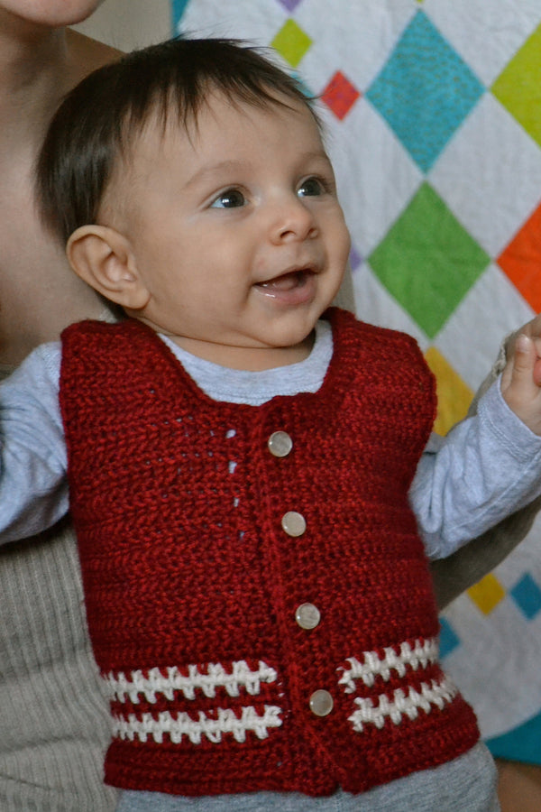 Baby boy red sweater vest hotsell